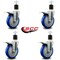 Service Caster 5'' Blue Poly Swivel 1-7/8'' Expanding Stem Caster Set Total Lock Brake, 4PK SCC-EXTTL20S514-PPUB-BLUE-178-4 - alternate 4